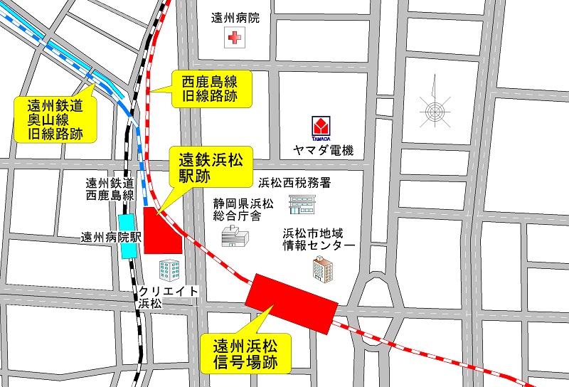 遠州浜松信号場の地図
