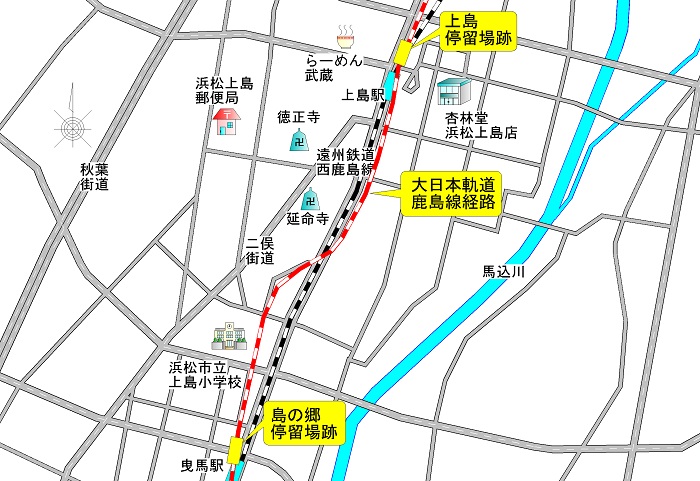 上島停留場跡の地図